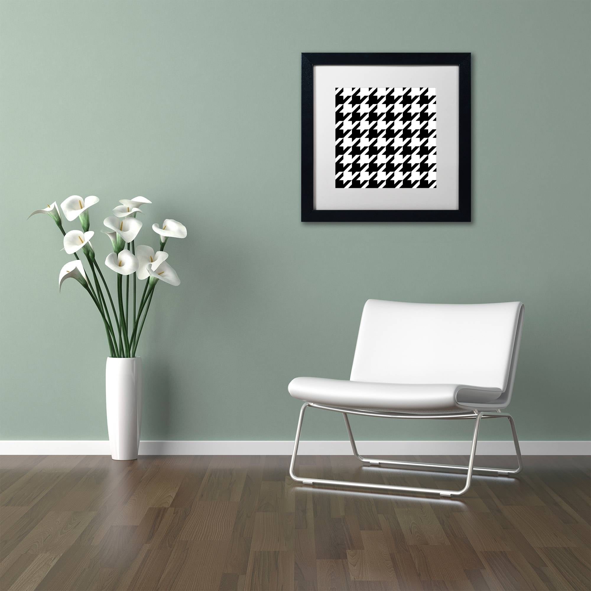 Trademark Fine Art "Houndstooth II" Canvas Art by Color Bakery White Matte, Black Frame