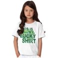 thumbnail image 4 of St Patricks Lucky Four Leaf Clover Crewneck T Shirts Boy Girl Teen Brisco Brands S, 4 of 5