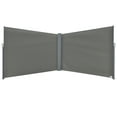 thumbnail image 1 of Outsunny Patio Retractable Double Side Awning, Folding Privacy French Screen Fence, Privacy Wall Corner Divider, Garden Outdoor Sun Shade Wind Screen, Indoor Room Divider, Grey, 1 of 10