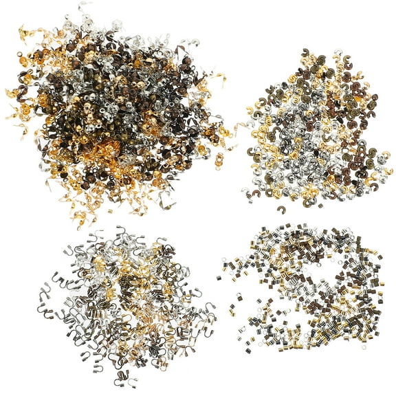 Raindrops Crimp Beads for Jewelry Making 2100Pcs Metal Assorted Color Tube Shape DIY Activities