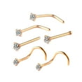 thumbnail image 5 of 6Pcs Corkscrew Nose Rings Piercing Jewelry Nose Studs for Men Family Friends Gold, 5 of 9