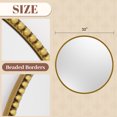 thumbnail image 3 of BEAUTYPEAK 32" Round Bathroom Mirror Vanity Mirror Wall Mounted With Beaded Frame,Gold, 3 of 9