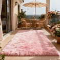 thumbnail image 6 of Ultra-soft plush carpet, 4'×6' pink non-slip long-pile floor rug, suitable for bedroom, living room, home decor, 6 of 7