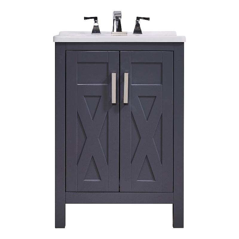 Stufurhome Hathaway 24 in. x 34 in. Grey Engineered Wood Laundry Sink