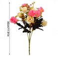 thumbnail image 2 of Ramo de rosas de cristal artificial Ceremonia de banquete de boda Decoración floral de tela de seda rosa falsa, rosa kenally HA6935-03B, 2 of 6