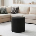 thumbnail image 1 of Ottoman Rond en Bouclé de 17 Pouces avec Rangement - Table Basse Ottoman Pliable pour Salon et Chambre - Noir, 1 of 7