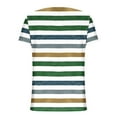 thumbnail image 5 of ZQUUVOU Womens 2025 T-Shirts V-Neck Button Stripe Short Sleeved Shirt V-Neck Tops(Green,M), 5 of 7