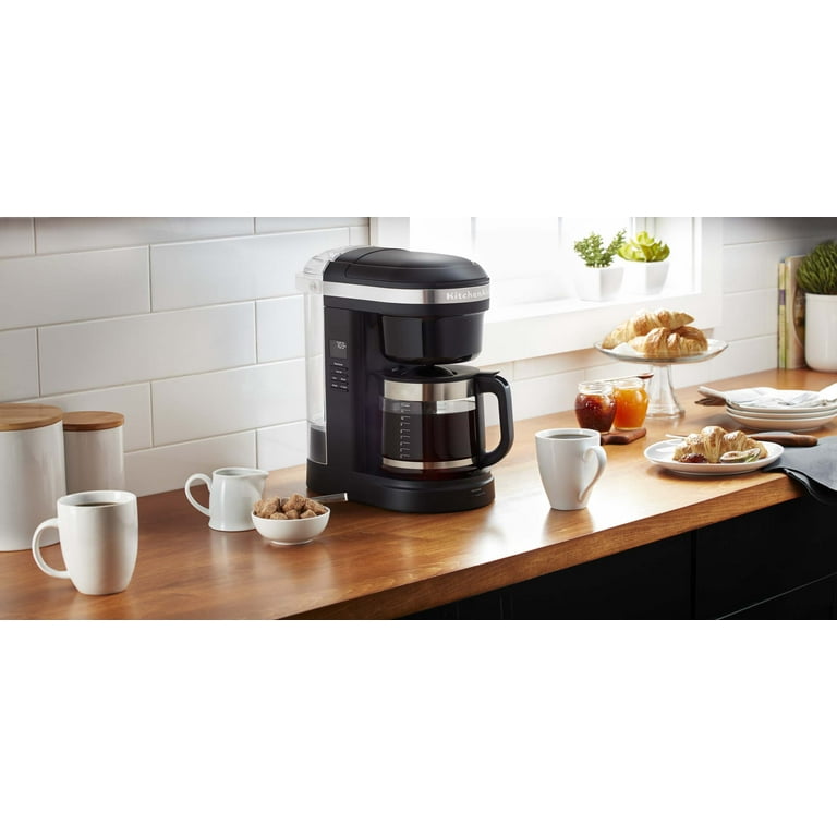 KitchenAid 12-Cup Drip Coffee Maker with Spiral Showerhead & Warming Plate|  Onyx Black