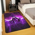 thumbnail image 2 of Erosebridal Purple Dirt Bike Bedroom Carpet 3x5, Lightning Printed Living Room Rug,, 2 of 5