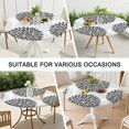 thumbnail image 7 of Round Fitted Tablecloth for 38-42 Inch Tables, 44Inch Boho Floral Design with Elastic Edge, Spillproof for Dining Room & Patio Decor, 7 of 7