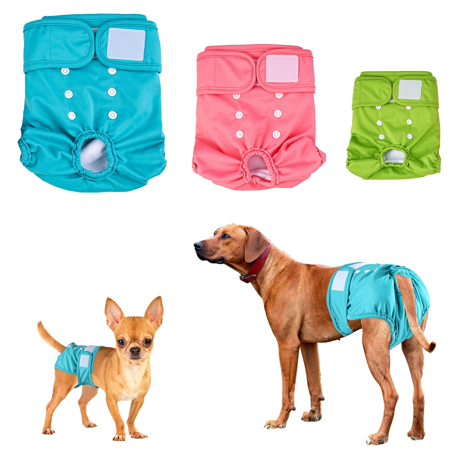 Washable Female Dog Diapers( 3 Pack), Reusable Doggy Diapers for female