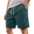 thumbnail image 2 of Mens Shorts Casual Summer Elastic Waist Wide Straight Leg Loose Fit Lightweight Bermuda Walking Shorts with Pockets, 2 of 4
