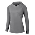 thumbnail image 6 of Avrnliq Womens UPF 50+ UV Sun Protection Hooded Long Sleeve Shirt, Lightweight Quick Dry Active Swim Rash Guard with Thumb Holes & Ponytail Hole, Gray,Size 2XL, 6 of 6