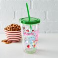 thumbnail image 4 of CafePress - Peppa Pig: Made With Love - 16 Ounce Classic Clear Insulated Double Wall Tumbler Cup with Lid Straw , Reusable, 4 of 5