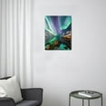 thumbnail image 3 of Illuminating Aurora Scenery Canvas Art for Living Room, Office, Bedroom Wall Decor (12x16inch), 3 of 7