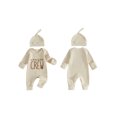 thumbnail image 2 of Cjfdfy Newborn Baby Girl Boy Fall Outfits Cousin Crew Waffled Ribbed Long Sleeve Bodysuit And Hat 2Pcs Infant Cute Coming Home Fall Winter Outfit 0-9M, 2 of 9