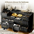 thumbnail image 3 of Homhougo Black Dresser Bedroom with 8 Large Drawer, Tv Stand Dressers with Led Light and Power Outlet, Wood Dresser Drawer Organizers with Deep Drawers, Modern Dresser for Bedroom, Closet, Hallway, 3 of 7