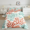 thumbnail image 2 of Erosebridal Colorful Coral Bedding Sets Full with Comforter, Seaside Botanical Plant Duvet Insert, Reversible 3-Piece, 2 of 8