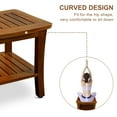 thumbnail image 6 of Jolicasa Teak Shower Bench with Shelf, Waterproof Teak Wood Shower Stool & Spa, Bathroom Seat for Elderly, Indoor and Outdoor Use - Assemble Required, 6 of 8