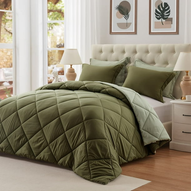 NexHome Down Alternative Solid Comforter Set Queen Size, Lightweight