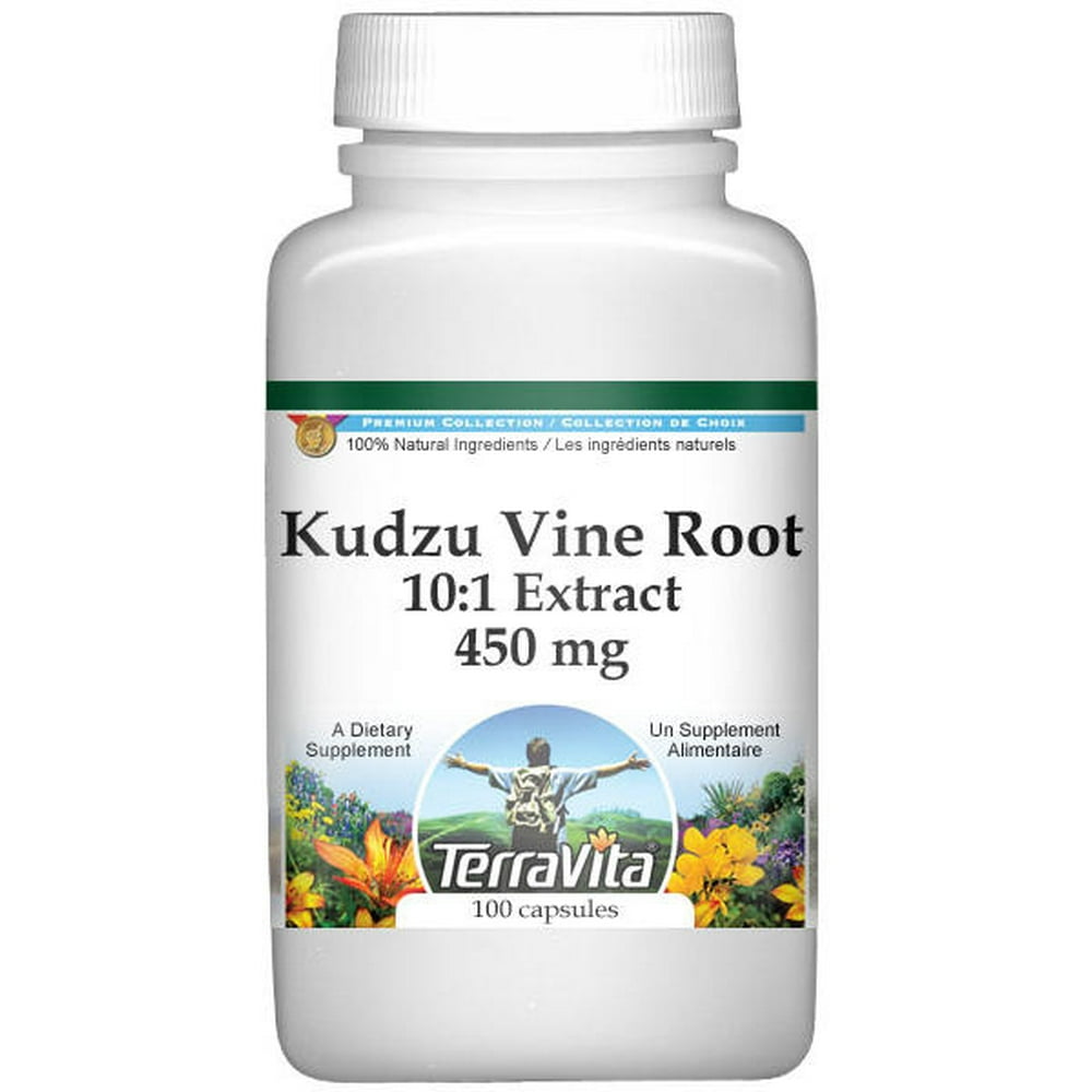 Extra Strength Kudzu Vine Root 101 Extract 450 mg (100 Capsules, Zin