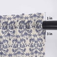 thumbnail image 5 of Navy Blue Baroque Valance Curtains for Kitchen/Living Room/Bathroom/Bedroom Window, Rod Pocket Small Topper Half Short Window Curtains Voile Sheer Scarf, Vintage Abstract Art Pattern 54"x18", 5 of 8