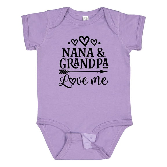 Inktastic Nana and Grandpa Love Me Girls Baby Bodysuit