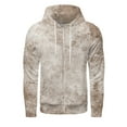 thumbnail image 6 of Men's Loose-fitting Casual Tie-Dye Gradient Print Hooded Drawstring Jacket Sports Sweatshirt for Winter Fashion Christmas,Khaki,L, 6 of 9