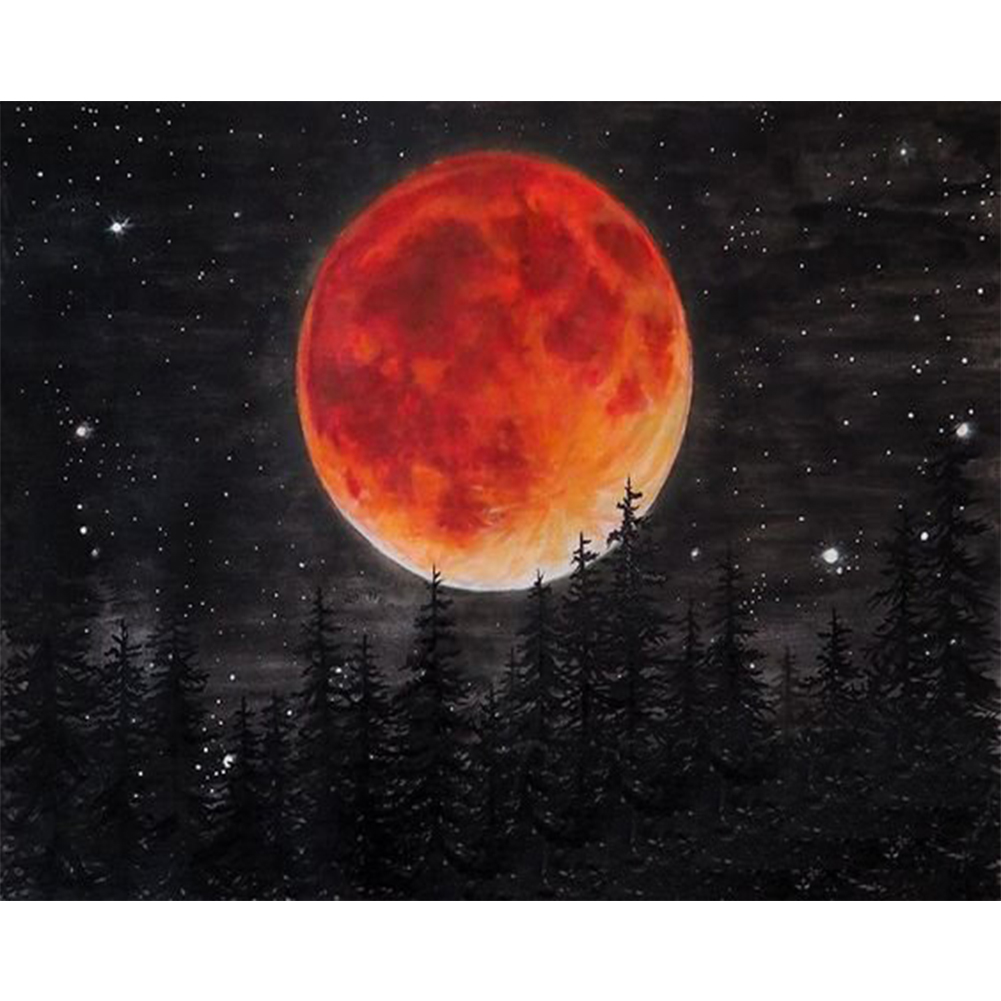 кровавое солнце. кровавая луна явление. цветная луна. лунное затмение арт. (полутеневое лунное затмение.