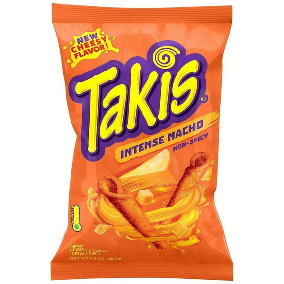 Takis Tortilla Chips Intense Nacho Cheese 9.9 oz Pack of 2