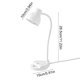 thumbnail image 3 of Lámpara de escritorio LED con puerto de carga USB, 3 modos de color, regulable, cuello flexible, cable de extensión de 59 pulgadas, color blanco, para estudio, trabajo, mesita de noche., 3 of 9