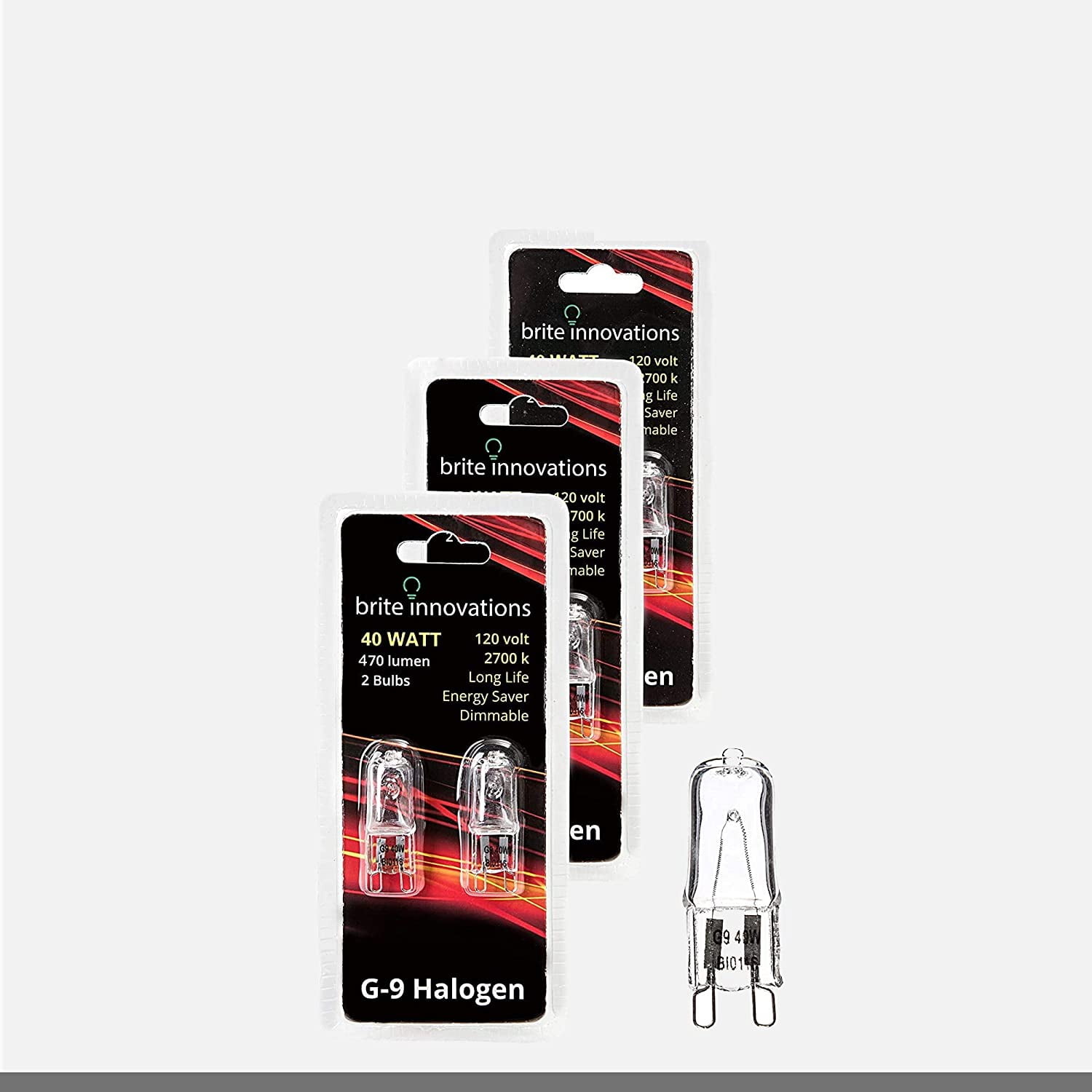 G9 Halogen 40 Watt – 6 Pack – Energy Saving - Dimmable - Soft White 2700K - - Q40, CL, T4 JD Type, Clear Light Bulb - Walmart.com