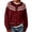 Wine#1, variant on Women's Sweater Geometric Print Toggle Button Crewneck Long Sleeve Knit Casual Fall Winter Top
