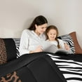 thumbnail image 4 of Manfei Cheetah Print 7-Piece Twin Bedding Sets,Jungle Animal Bedding Comforter Set,White Black Zebra Pattern Sheet Sets For Teens,Super Cozy Room Decor Reversible, 4 of 8