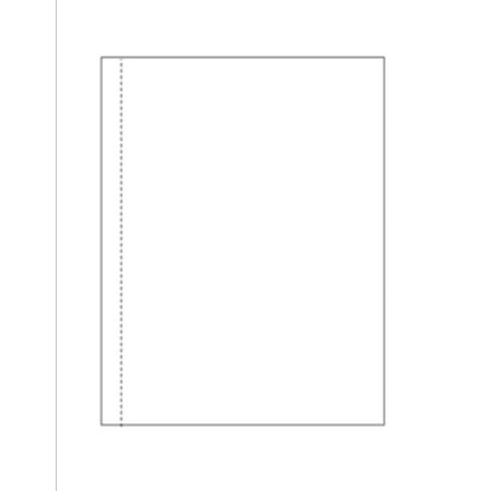 Blank Business Form, 8.5" x 11", w Perf 1/2" in on 11" Side, Wht Bond - 500 Shts