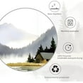 thumbnail image 4 of Mountain Forest Tree Shower Curtain Set Foggy Misty Watercolor Nature Landscape Scene Polyester Waterproof Cloth Bathroom Curtain with 12 Hooks, 4 of 6
