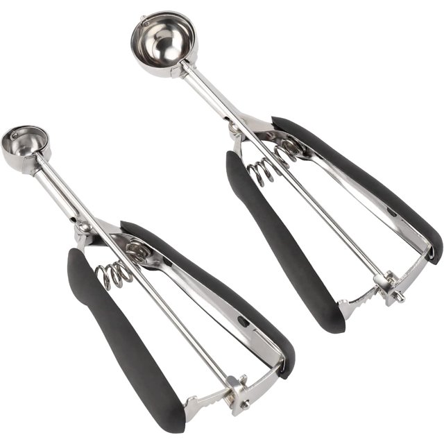 Small Cookie Scoop Set - Include TSP Cookie Dough Scoops Ice Cream Scoopers Stainless Steel Cookies Scoops for Baking Good Soft Grips Quick Trigger Release