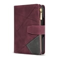 thumbnail image 2 of SaniMore for Google Pixel Fold Case with Card Slot, for Samsung Z Fold 5 [Zipper Pocket] Line Stitching Wallet Stand PU Leather Folio Flip Kickstand + Hand Strap Protective Shell, Winered, 2 of 8