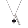 thumbnail image 1 of Delight Jewelry 12mm Faceted Black Glass Spinner Silvertone Always My Mother Bar Charm Necklace, 23", 1 of 4