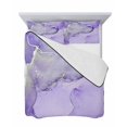 thumbnail image 7 of Quilts Twin-XL Size Bedding Set, Purple Marble Lightweight Quilted Comforter, Modern Abstract Waves Silvery Farmhouse Soft Reversible Bedspread Coverlet with Pillow Covers for All Season, 68" x 98", 7 of 7