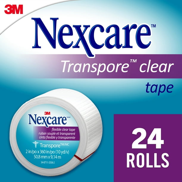Nexcare Flexible Clear First Aid Tape, Made by 3M, 2 inches x 10 yards, Wrapped, 1 Roll