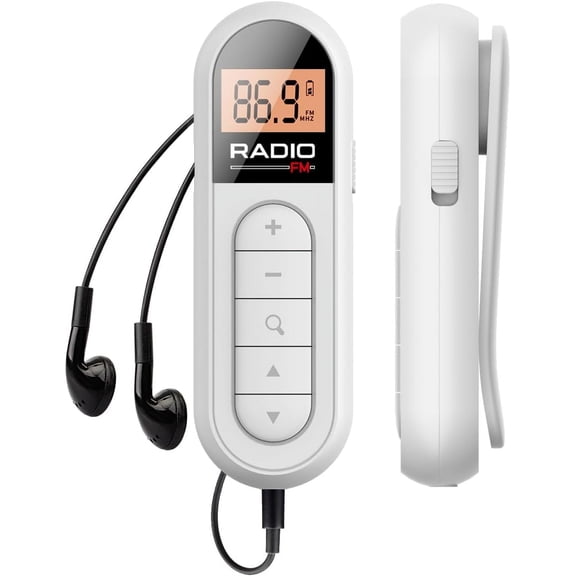 FM Walkman Radio, 300mAh Rechargeable Portable Pocket Transistor Radio with Best Reception,LCD Digital Tuning with Backlight, Stereo Sound, Belt Clip for Jogging