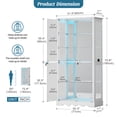 thumbnail image 2 of VKCC 65" LED Display Cabinet with Glass Door, Modern Lighted Curio Cabinet with Adjustable Shelves for Living Room Storage, White, 2 of 12