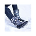 thumbnail image 3 of Eloshman Women Men Winter Boot Plush Lined Snow Boots Mid Calf Warm Shoes Outdoor Cold Weather Faux Fur Magic Tape Women's Blue Camouflage 10 Women/8 Men, 3 of 3