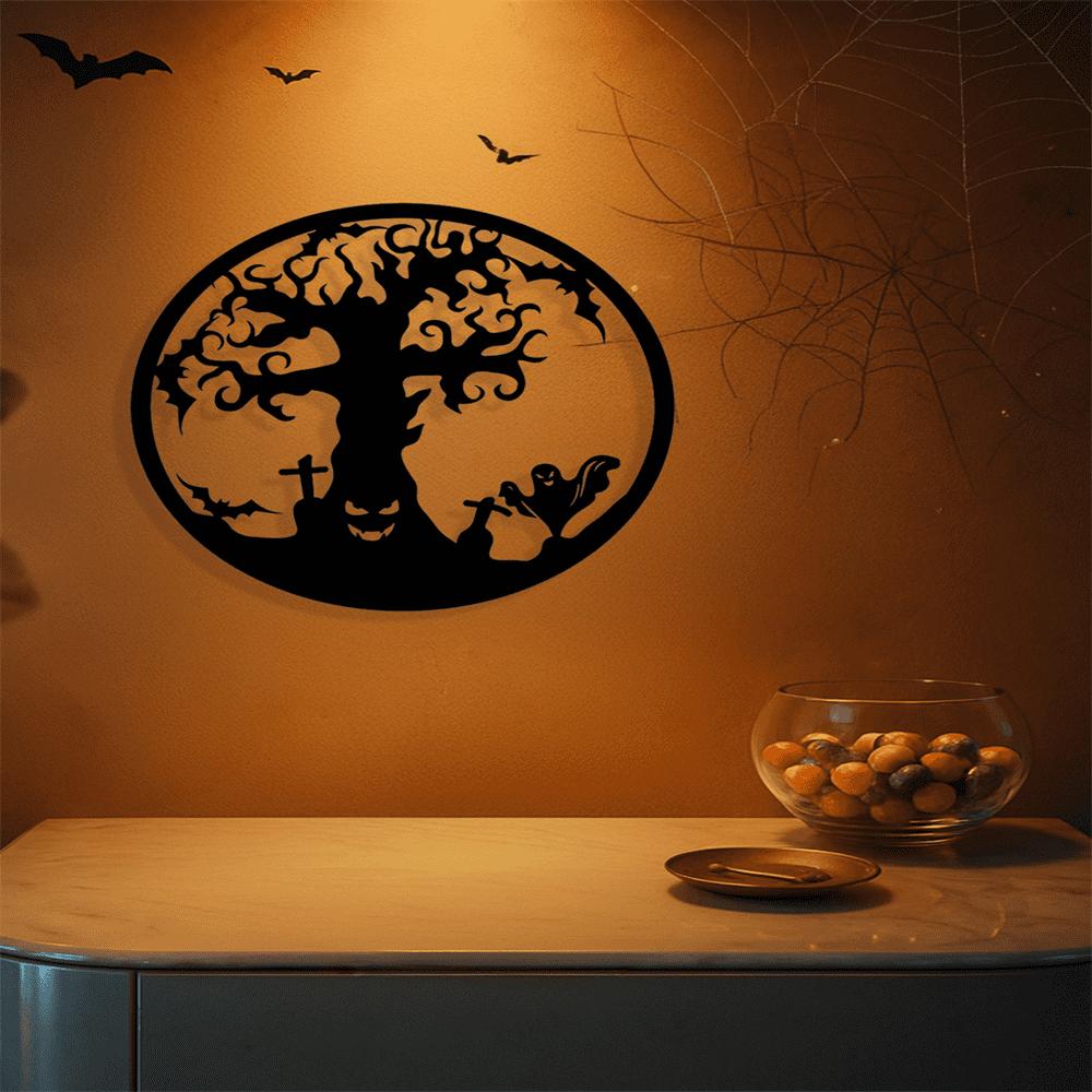 Gothic Metal Tree of Life Wall Art Sculpture Iron Wrought Style Decor
