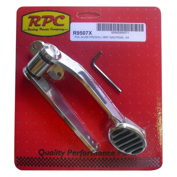 Racing Power Company R9507X Pedal de acelerador de montaje en cortafuegos de aluminio pulido