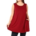 thumbnail image 1 of Timegard Camisoles pour Femmes Grande Taille Col Rond Sans Manches Blouse Ample d'Été Décontractée avec Poches, 1 of 6