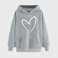 thumbnail image 2 of LEAVINGSUO Womens Fall Fashion 2023 Womens Tops Clearance under $5 Women's Print Winter Hoodie Pullover Tops Long Sleeved Comfortable Sweatshirt Gray XL, 2 of 5