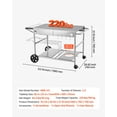 thumbnail image 3 of VEVOR Outdoor Grill Cart, 36.4 x 23.4 x 1 inch Tabletop Size Grilling Table, Movable Outdoor Cooking Table with 4 Spice Containers, Wheels, Lids, Hooks, BBQ Prep Tables for Picnic, Kitchen, Courtyard, 3 of 9