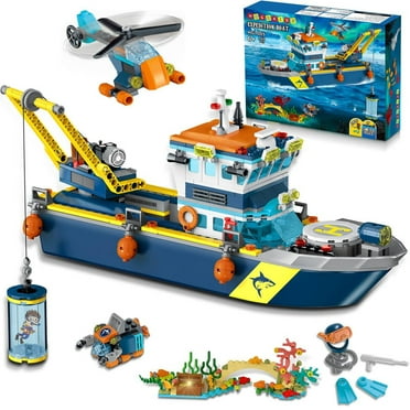 HogoKids City Floatable Boat Building Set with LED Light, Arctic Explorer Block Kit for Kids Aged 6 